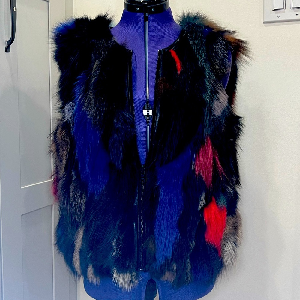 Alice and Olivia multicolor fur vest